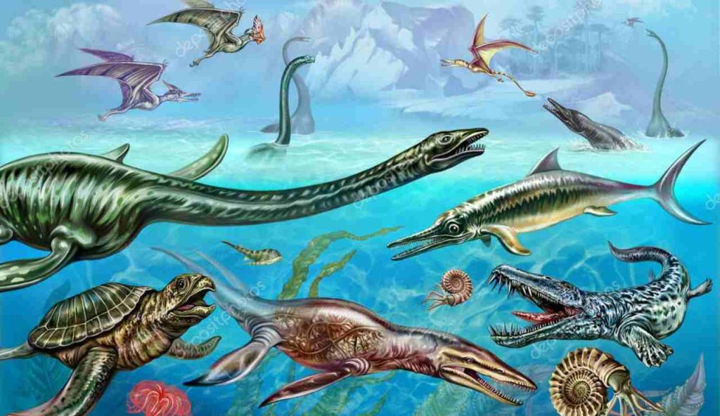 Le diverse specie di dinosauri marittimi (Depositphotos)