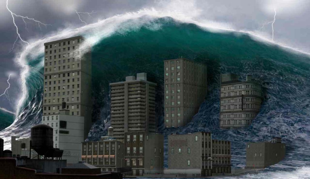 tsunami apocalittico invade metropoli